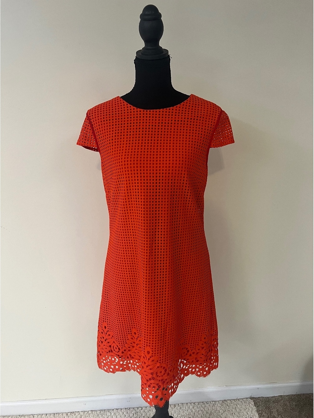 Jude Connally Orange Eyelet Lace Dress Size L